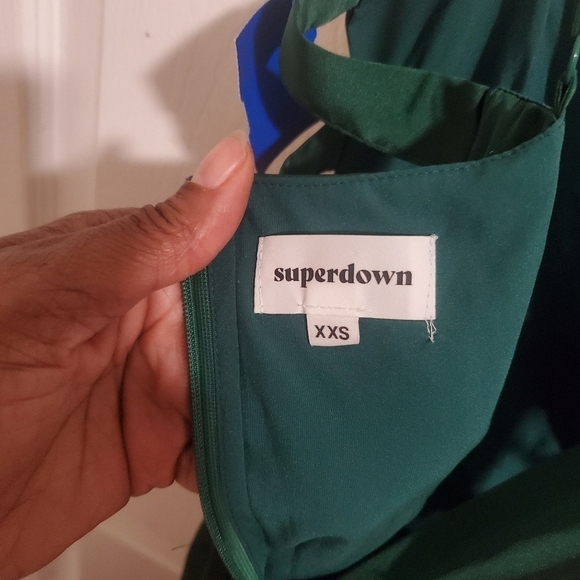 Superdown Arianne Cut Out Stretch Mini Cocktail Slip Dress Green Size XXS - Picture 6 of 6